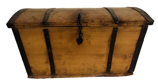 Antique domed Trunk with Iron Straps