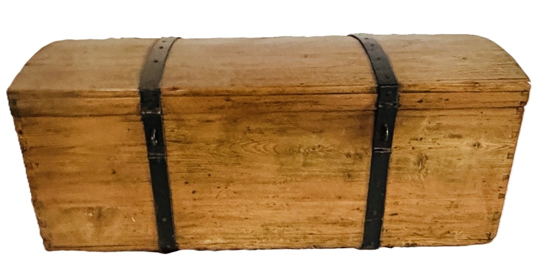 Antique domed Trunk with Iron Straps (1 of 12)