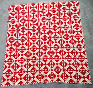 Antique Red and White Quilt