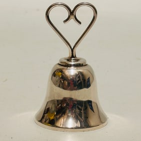 Silver plated Dinner Bell with Heart Shaped Handle
