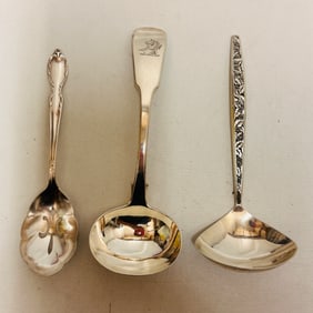 Group of 3 Sterling and Plated Silver Ladles