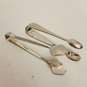 Two Sugar Tongs, one is Sterling Silver