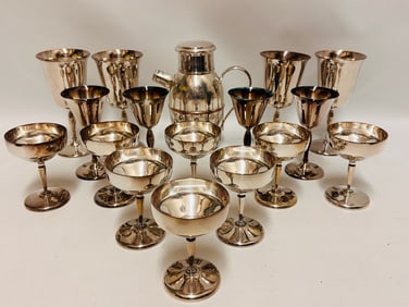Silver plated Goblets , Compotes and Hot Water Pot