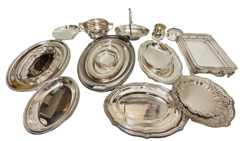 Silver plated Platters and Covered Serving Dishes