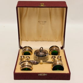 Silver Cased Salts and Cellars in Presentation Case