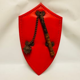 Large Shield Mounted Medieval Flail