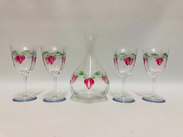 Offefors Maja pattern Glassware, designed by Eva England and painted by Arne Lindblom