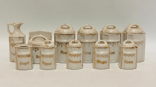 German Porcelain partial Canister Set