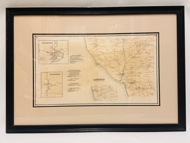 Framed Map of Lansing New York