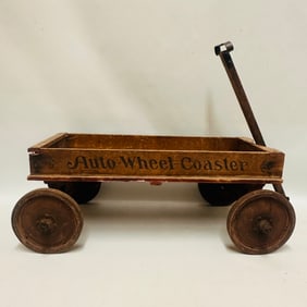 Auto Wheel Coaster Wooden Wagon circa 1916
