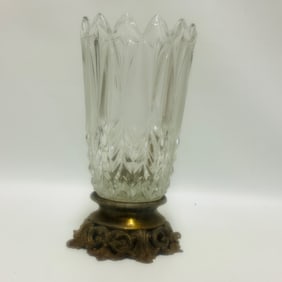 1930s French Pressed Glass Lamp Base