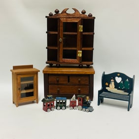 Dollhouse Display Cupboards and Train Set