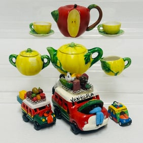 Dollhouse Miniatures Fruit Tea Sets