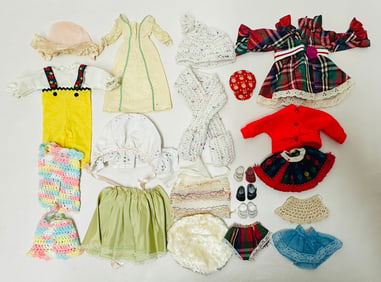 Grouping of Vintage Doll Clothes and Shoes