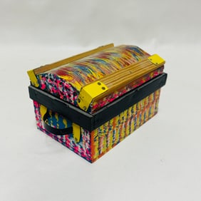 Folk Art Hand Painted Trinket Box