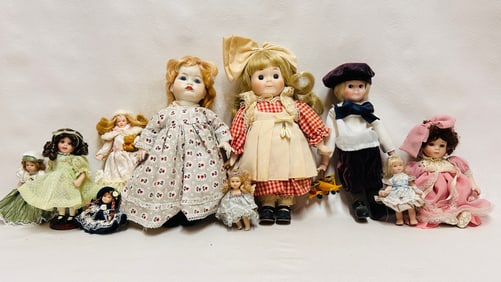 Collection of Vintage and Modern Small Dolls