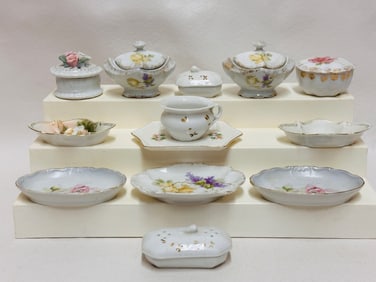 Floral Doll size Dishes and covered Casseroles