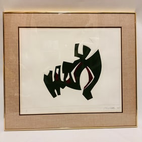 Abstract Raised Screen print Signed