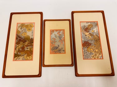 Franklin Mint Zhang Shou-Cheng The Quail of the Golden Temple Metal Etchings