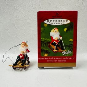 Hallmark Keepsake Ornament Winter Fun with Barbie and Kelly