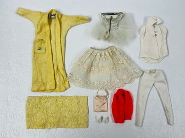 Vintage Barbie 921 Floral Petticoat with Robe and Towel