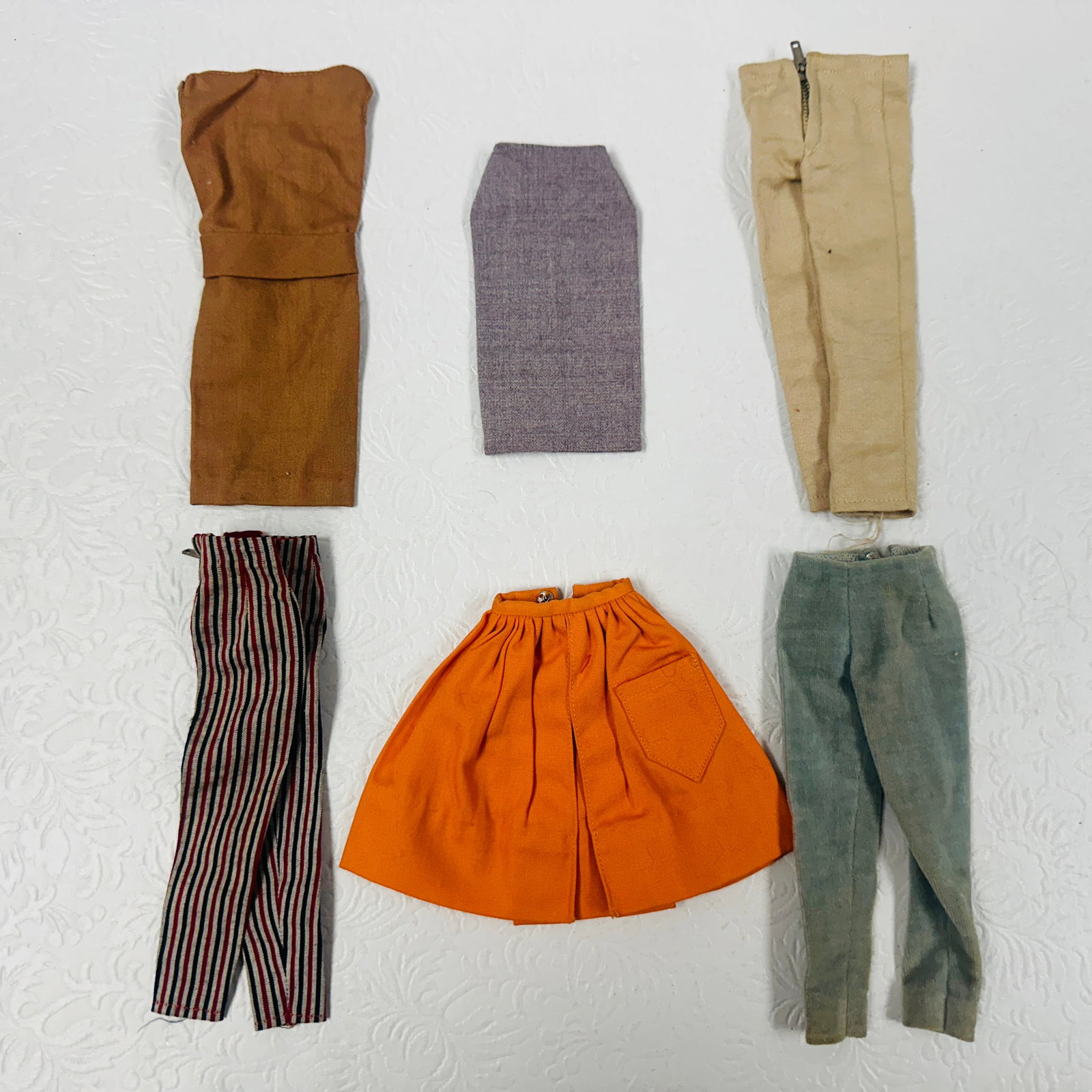 Vintage Barbie Doll Clothes, Dress, Skirt and Pants: Vintage Barbie Doll Clothes, Dress, Skirt and Pants ------------------ please review all pictures carefully because they are part of the description and show condition issues if any ------------------
