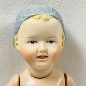 Artist Reproduction of Rare Heubach Boy Doll with Hat