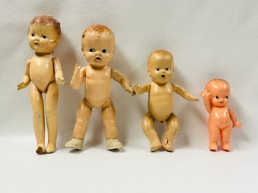 Group of vintage Composition and Hard Plastic Baby Dolls