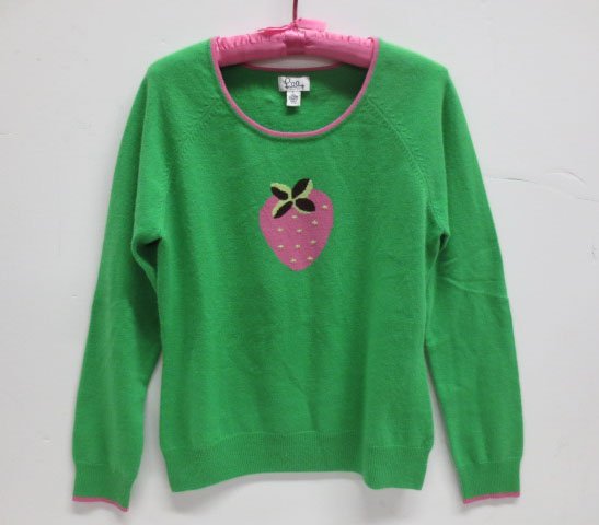 Lilly Pulitzer Cashmere Strawberry Sweater: Lilly Pulitzer Cashmere Strawberry Sweater - size Large Selling the contents of a Vintage/Designer Consignment Store. SHIPPING NOTE: THE AUCTION HOUSE WILL SHIP ANY LOT THAT FITS IN A STANDARD USPS BO
