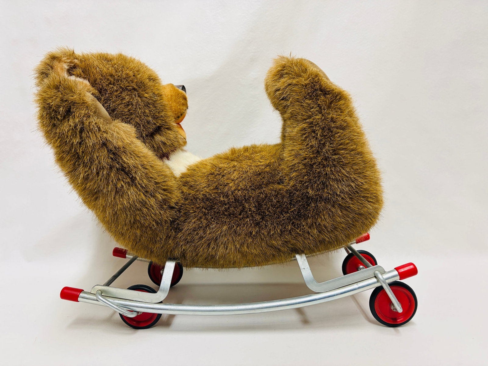 Steiff Rocking and Riding Bear on Wheels: Steiff Rocking and Riding Bear on Wheels ------------------ please review all pictures carefully because they are part of the description and show condition issues if any ------------------ please
