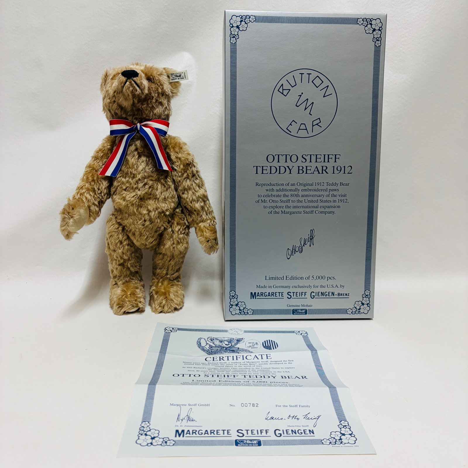 Otto Steiff 1912-1992 Teddy Bear, Limited Edition (1 of 11)