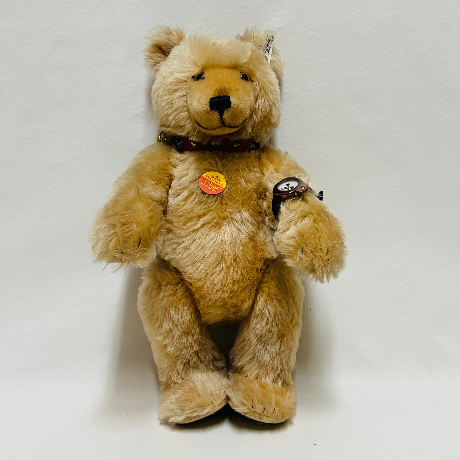 Steiff Watch Tan Mohair Teddy Bear with Wristwatch (1 of 10)