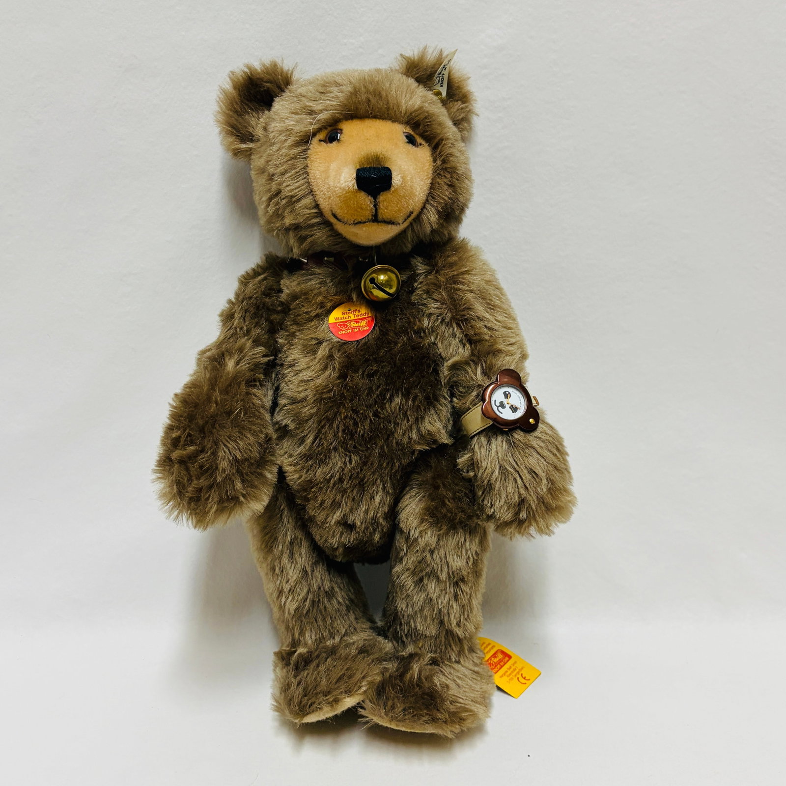 Steiff Watch Brown Mohair Teddy Bear with Wristwatch (1 of 10)