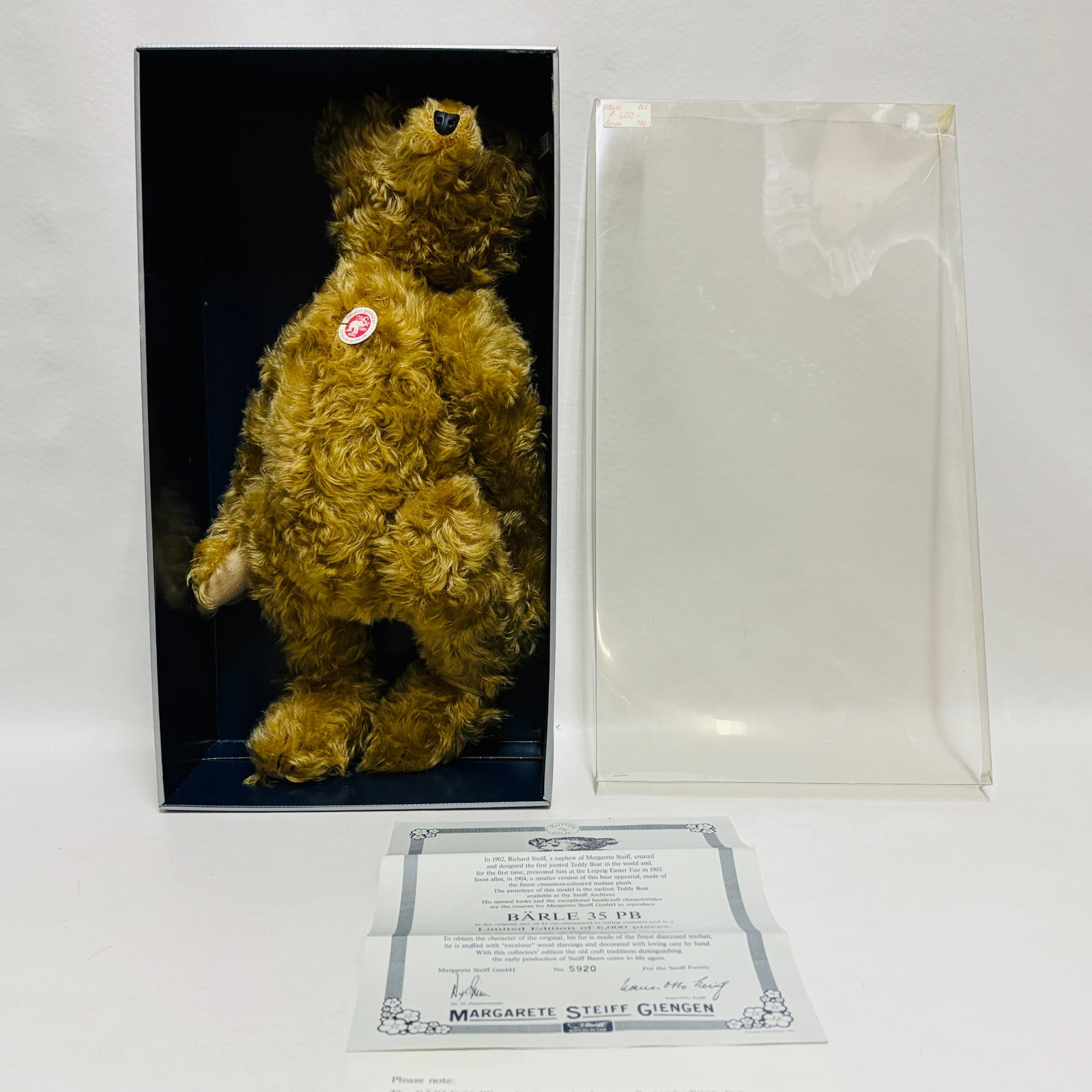 Steiff Barle 35 PB 1904 Teddy Bear, Limited Edition, replica: Steiff Barle 35 PB 1904 Teddy Bear, Limited Edition, replica ------------------ please review all pictures carefully because they are part of the description and show condition issues if any ---------