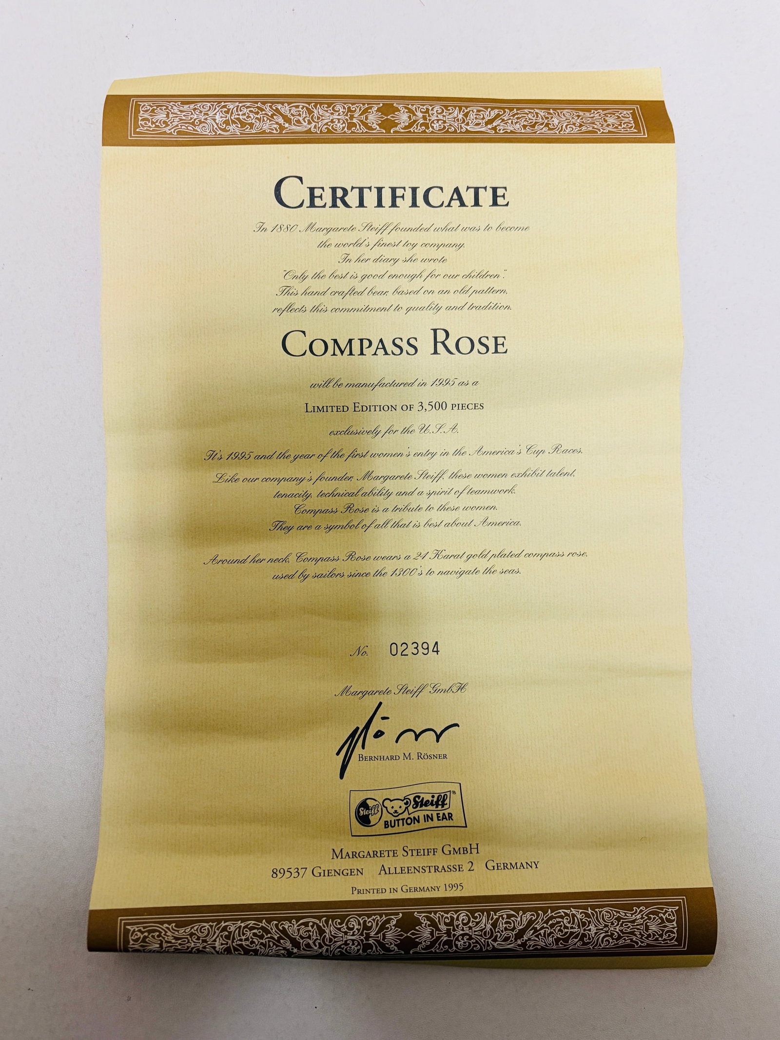 Steiff Compass Rose Teddy Bear - 7