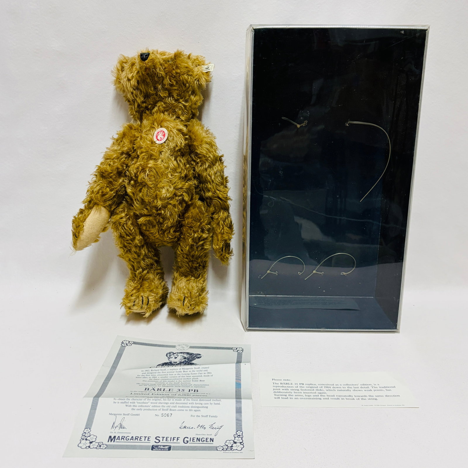Steiff Barle 35 PB 1904 Teddy Bear, Limited Edition, replica: Steiff Barle 35 PB 1904 Teddy Bear, Limited Edition, replica ------------------ please review all pictures carefully because they are part of the description and show condition issues if any