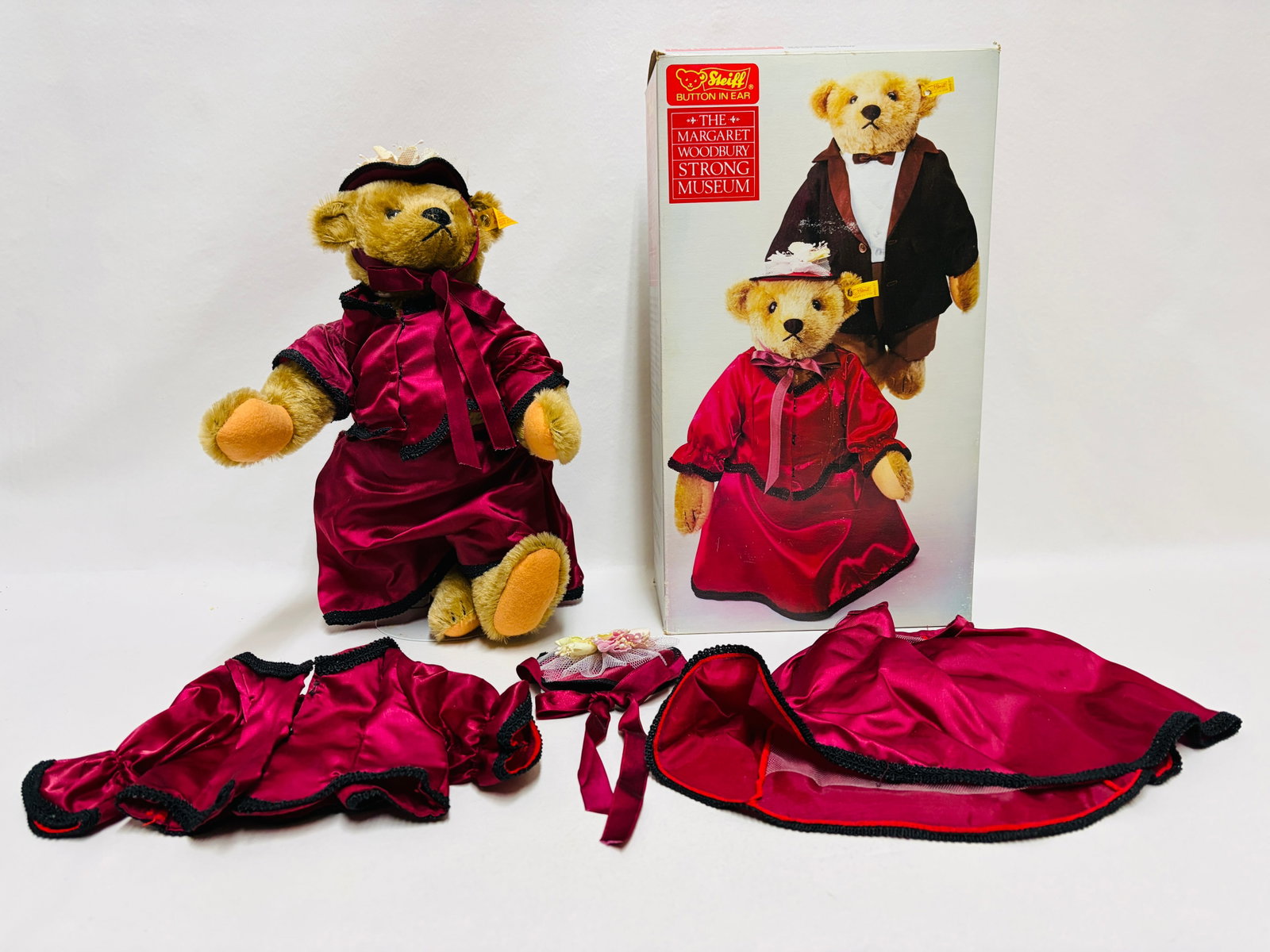 Steiff Victorian Lady Teddy Bear, Margaret Woodbury Strong Museum: Steiff Victorian Lady Teddy Bear, Margaret Woodbury Strong Museum ------------------ please review all pictures carefully because they are part of the description and show condition issues if any ----