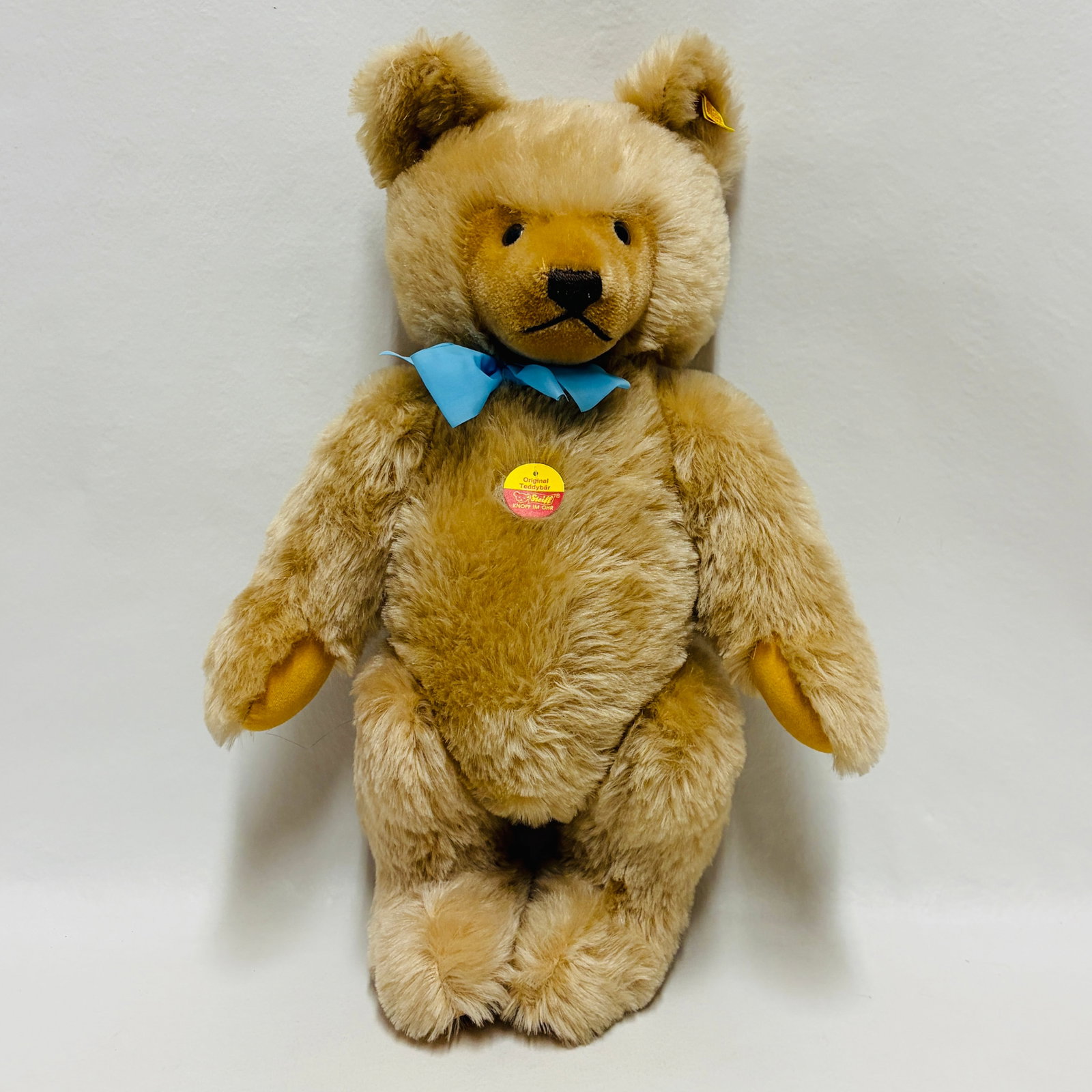 Steiff Original HoneyTeddy Bear with Blue Ribbon Tie (1 of 7)