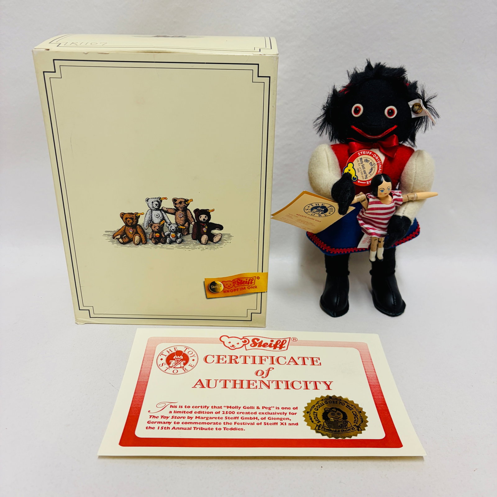 Steiff Molly Golli and Peg Doll Set, Limited Edition, COA (1 of 11)