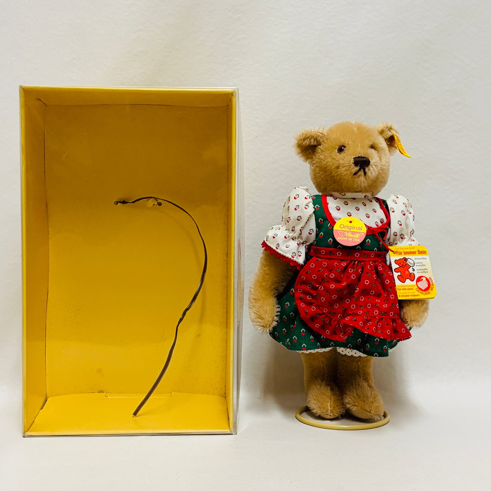 Steiff Teddy Bear Helga in Traditional Bavarian Dress: Steiff Teddy Bear Helga in Traditional Bavarian Dress ------------------ please review all pictures carefully because they are part of the description and show condition issues if any