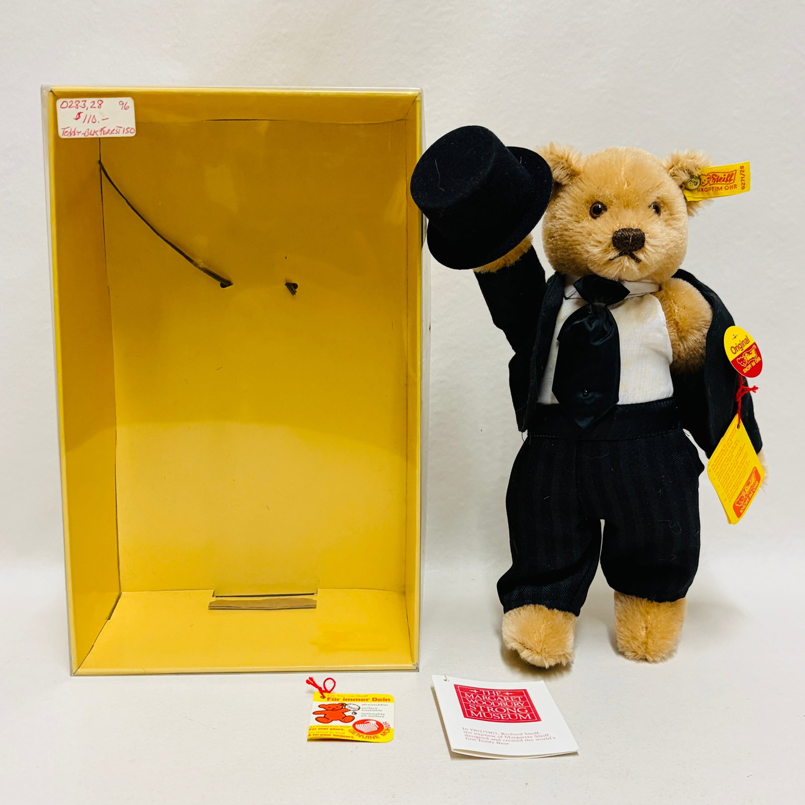 Steiff Groom Teddy Bear, Margaret Woodbury Strong Museum: Steiff Groom Teddy Bear, Margaret Woodbury Strong Museum, stained clothes ------------------ please review all pictures carefully because they are part of the description and show condition issues if