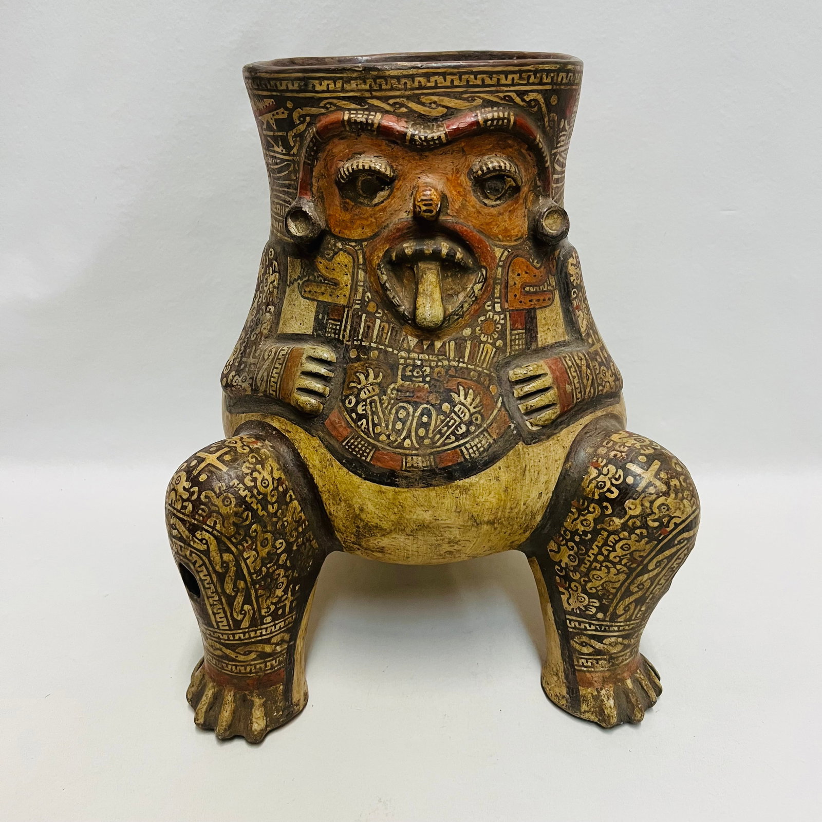 Vintage Pre-Columbian Style Anthropomorphic Urn Effigy Vessel Nazca Decor (1 of 10)