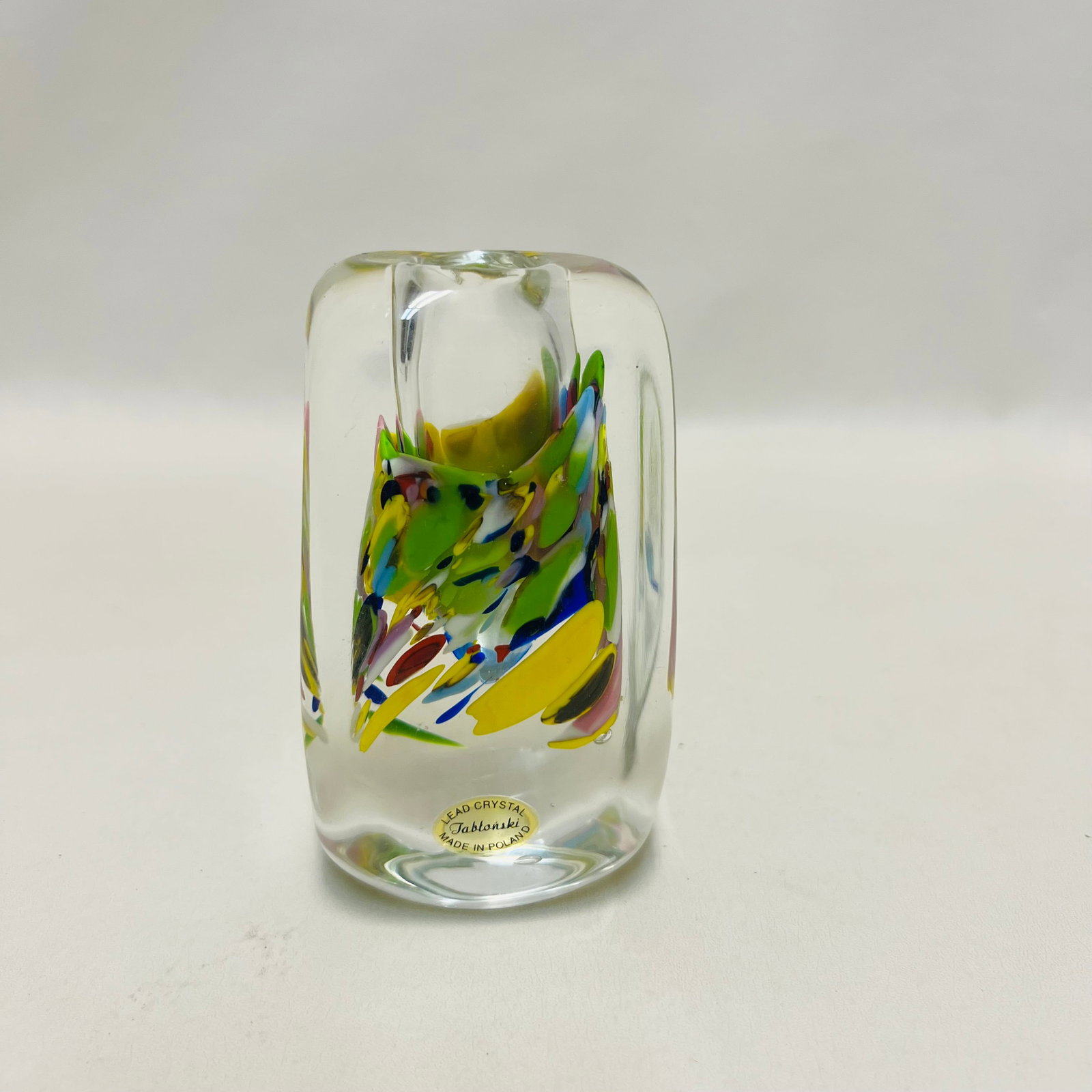 Signed Adam Jablonski Art Glass Multicolor Candleholder (1 of 5)