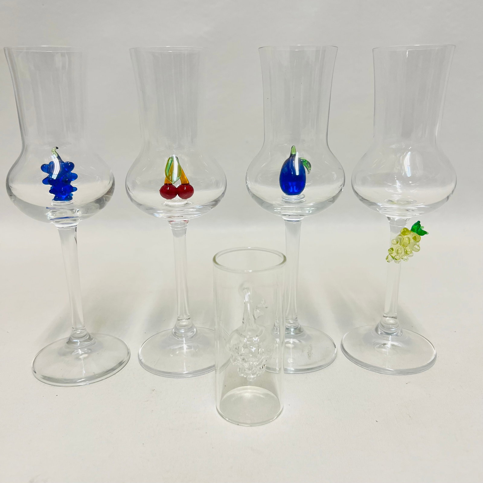 Vintage Lampwork Fruit Motif Blown Glass Grappa Liqueur Service Set (1 of 3)