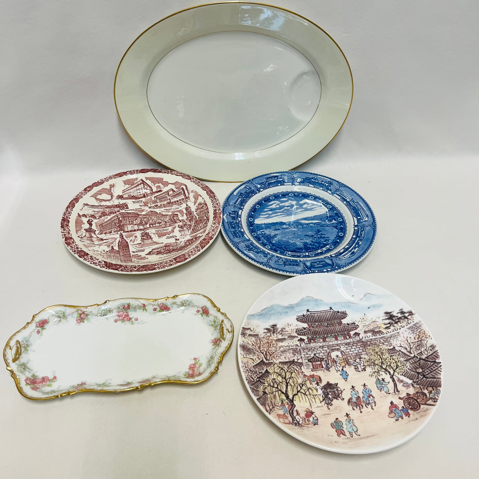 Mixed Lot of Historical Transferware and Fine Porcelain, Including B&O Railroad and Limoges (1 of 8)