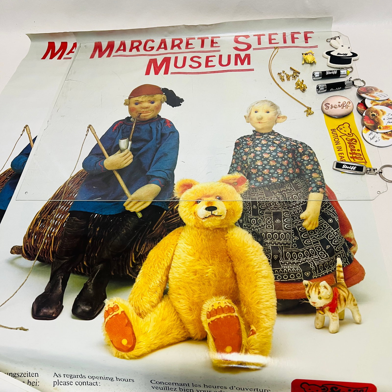 Collection of Vintage Margarete Steiff Museum Souvenirs, Posters, Ribbon and Jewelry (1 of 7)