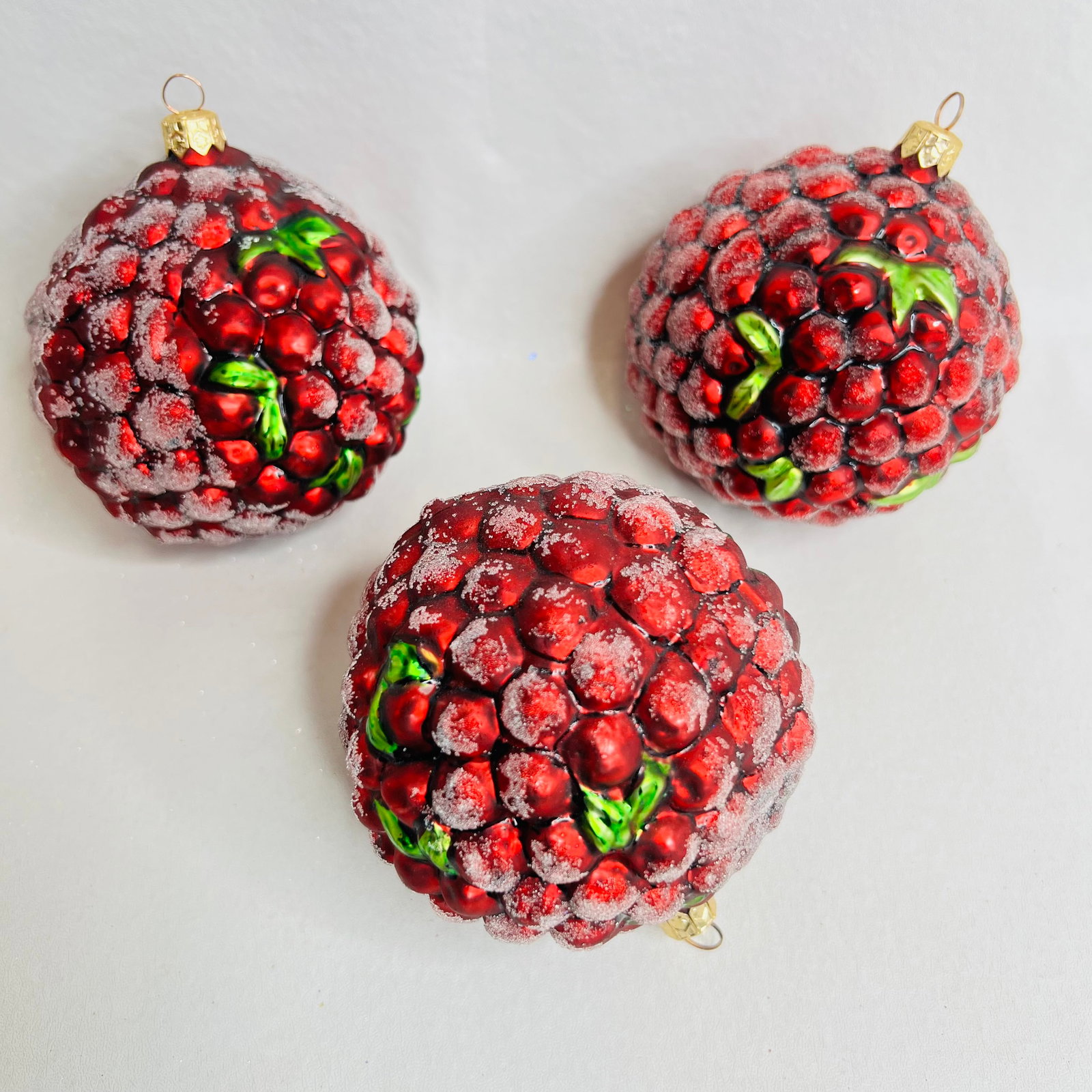Three Christopher Radko Cranberry Frost Ornaments: Three Christopher Radko Cranberry Frost Ornaments
