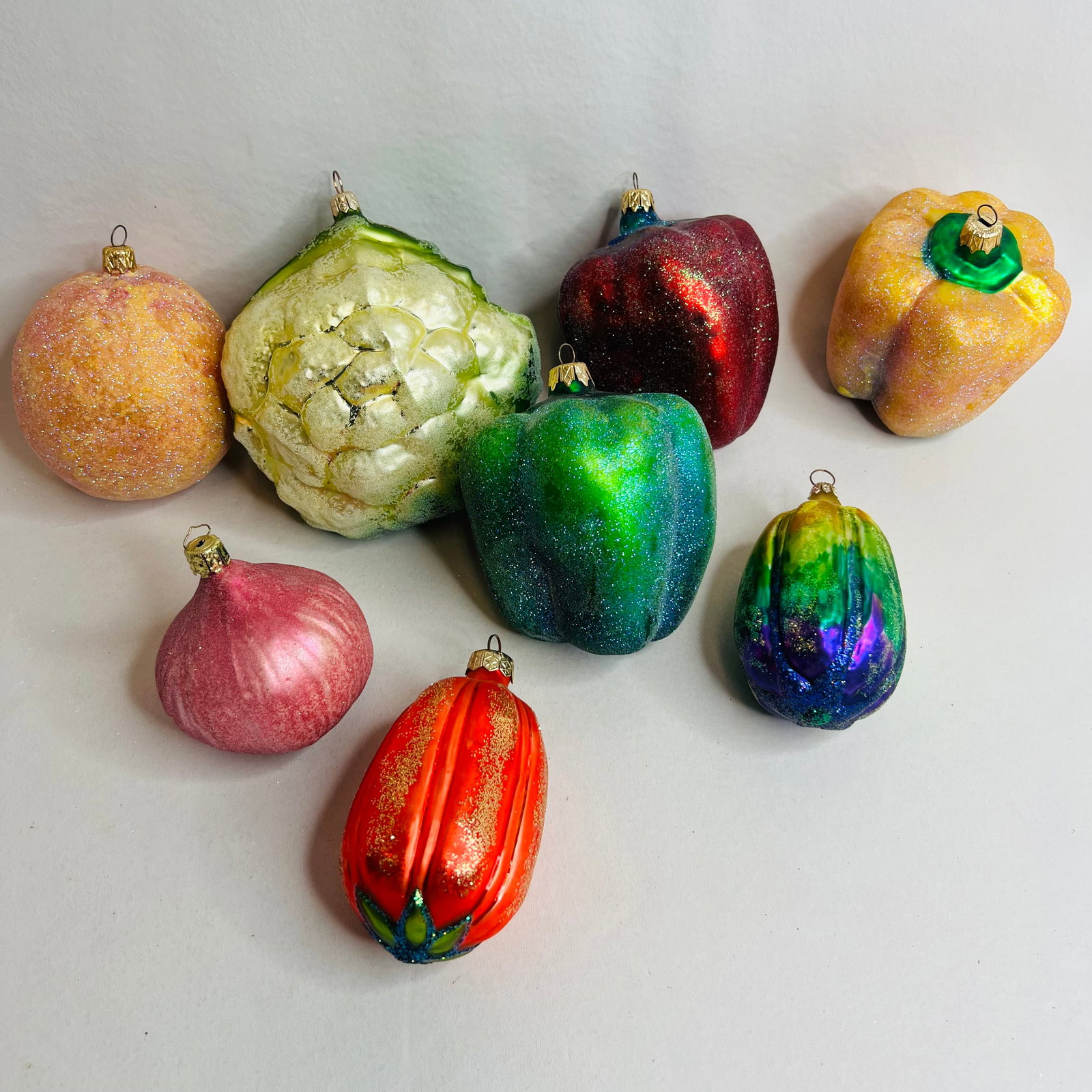 Group of Christopher Radko Fruit and Vegetable Ornaments: Group of Christopher Radko Fruit and Vegetable Ornaments