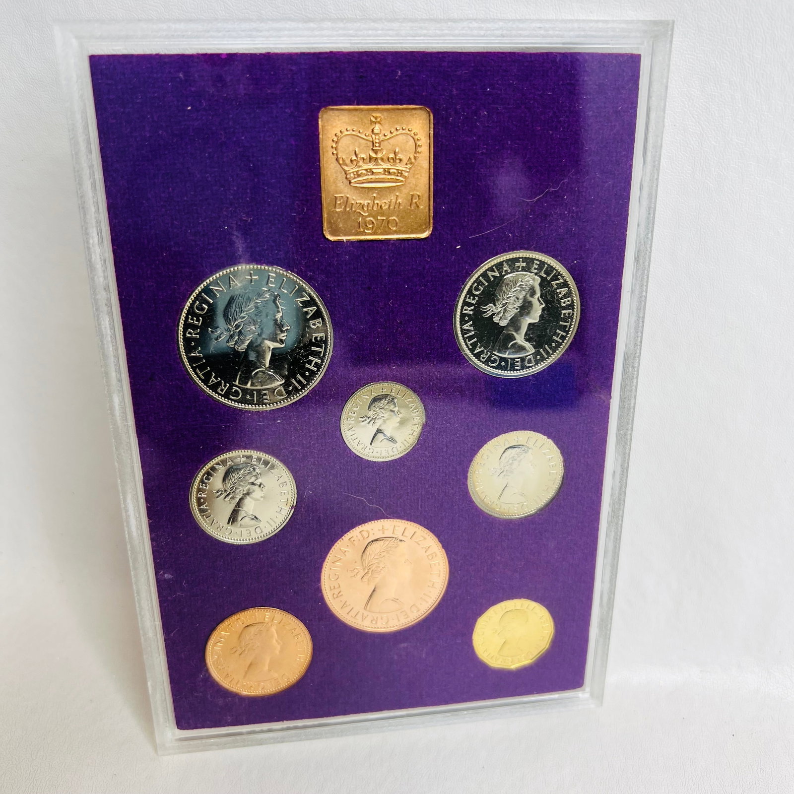 1970 Great Britain Royal Mint Proof Set Vintage Pre-Decimal LSD 8 Coins Case (1 of 3)