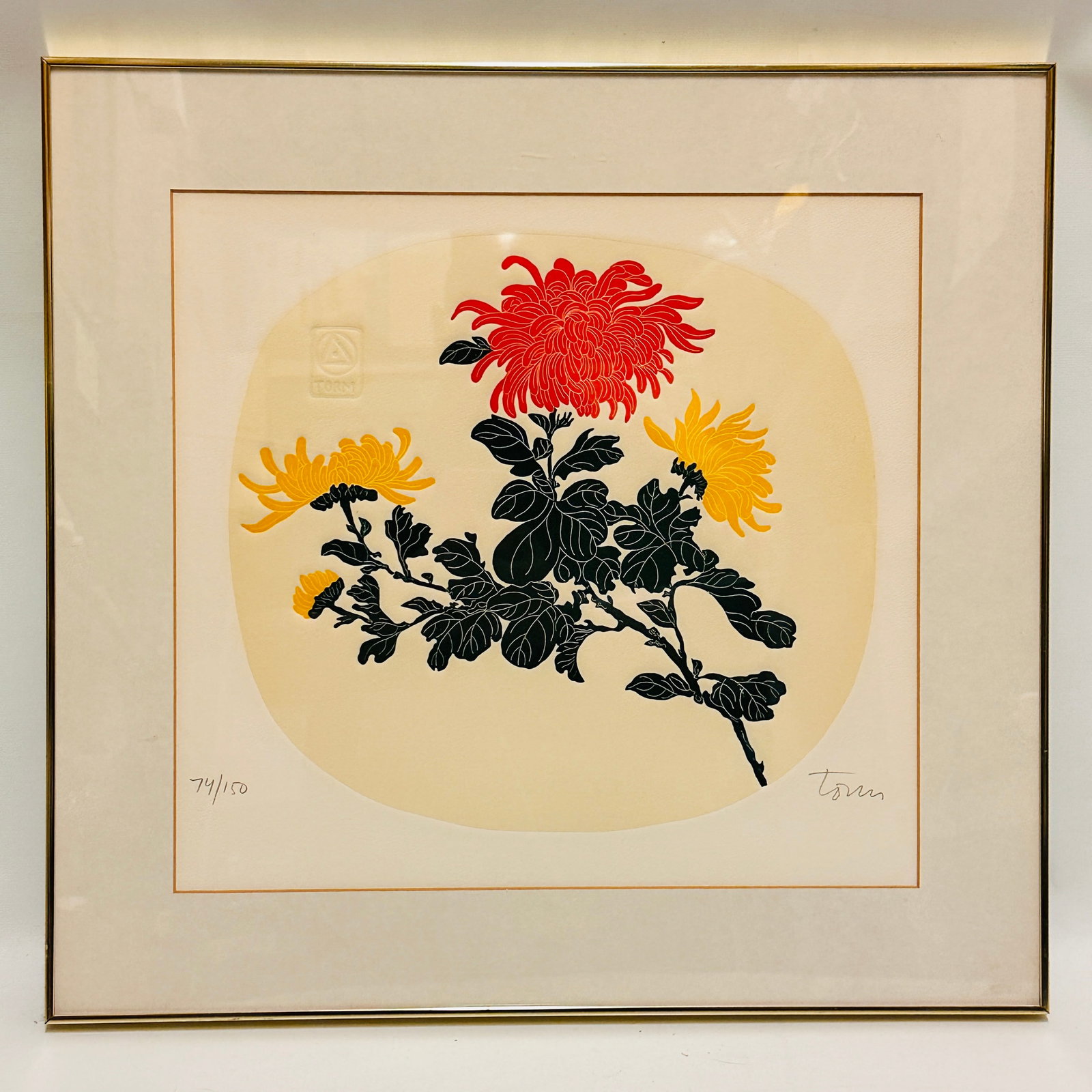 Fernando Torm Toha Signed Floral Woodblock Serigraph Limited Edition 74/1150 (1 of 6)